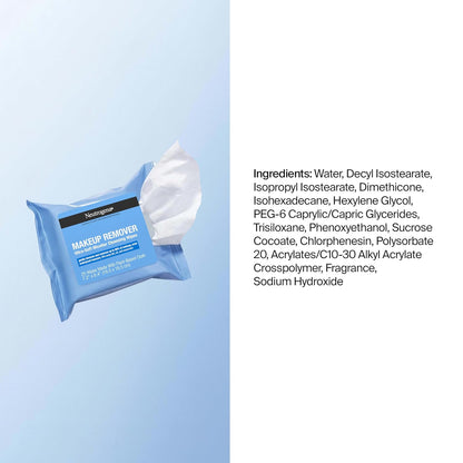 Neutrogena Makeup Remover Micellar Wipes, 2 Pack of 25 Ct