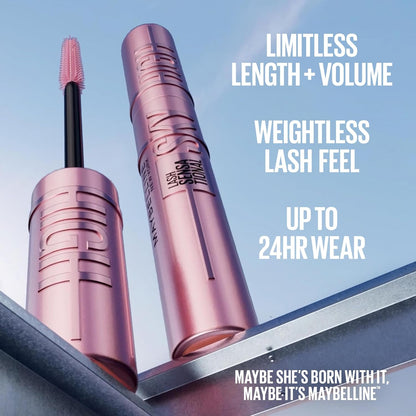 Maybelline Lash Sensational Sky High Washable Mascara Makeup, Volumizing, Lengthening, Defining, Curling, Multiplying, Buildable Formula, Blackest Black, 1 Count