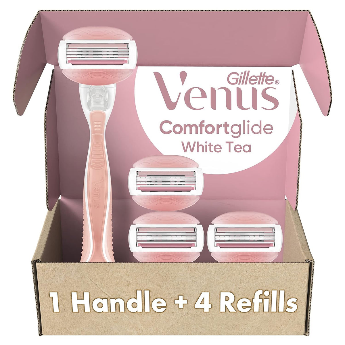 Comfortglide White Tea Women'S Razor 1 Handle + 4 Blade Refills