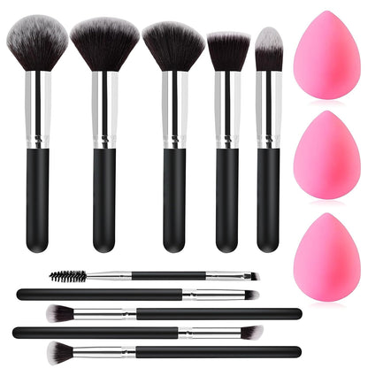 Makeup Brushes Set for Women, Christmas Stocking Stuffers for Teen Girls | Gifts for Women Wife, Professional 13 Pcs Kit with Foundation Concealer Eyeshadow Blush Sponge, Beauty Blender Accessories