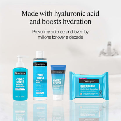 Neutrogena Hydro Boost Hydrating Face Wash & Makeup Remover, 7.8 Fl. Oz | Gentle Facial Cleanser Gel, with Hyaluronic Acid, Locks in Moisture, Hypoallergenic, Oil-Free, Soap-Free